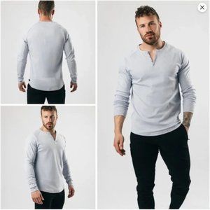 Alphalete Lux Long Sleeve Henley (Halogen Blue)
